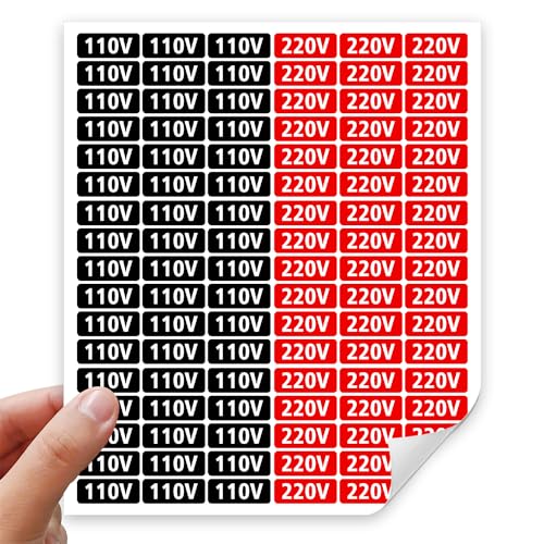 Etiquetas Adesivas de Identificação de Voltagem para Tomada e Equipamentos Elétricos 100 unidades de 110V, 220V