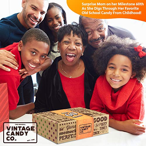 Vintage Candy Co. 60Th Birthday Retro Candy Gift Box - 1963 Decade Nostalgic Candies - Fun Gag Gift Basket For Milestone Sixtieth Birthday - Perfect For Man Or Woman Turning 60 Years Old #TOP6