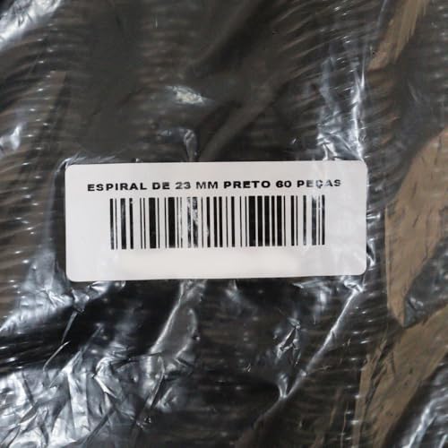 Espiral para encadernação 23mm para até 140 folhas Preto 60 unidades