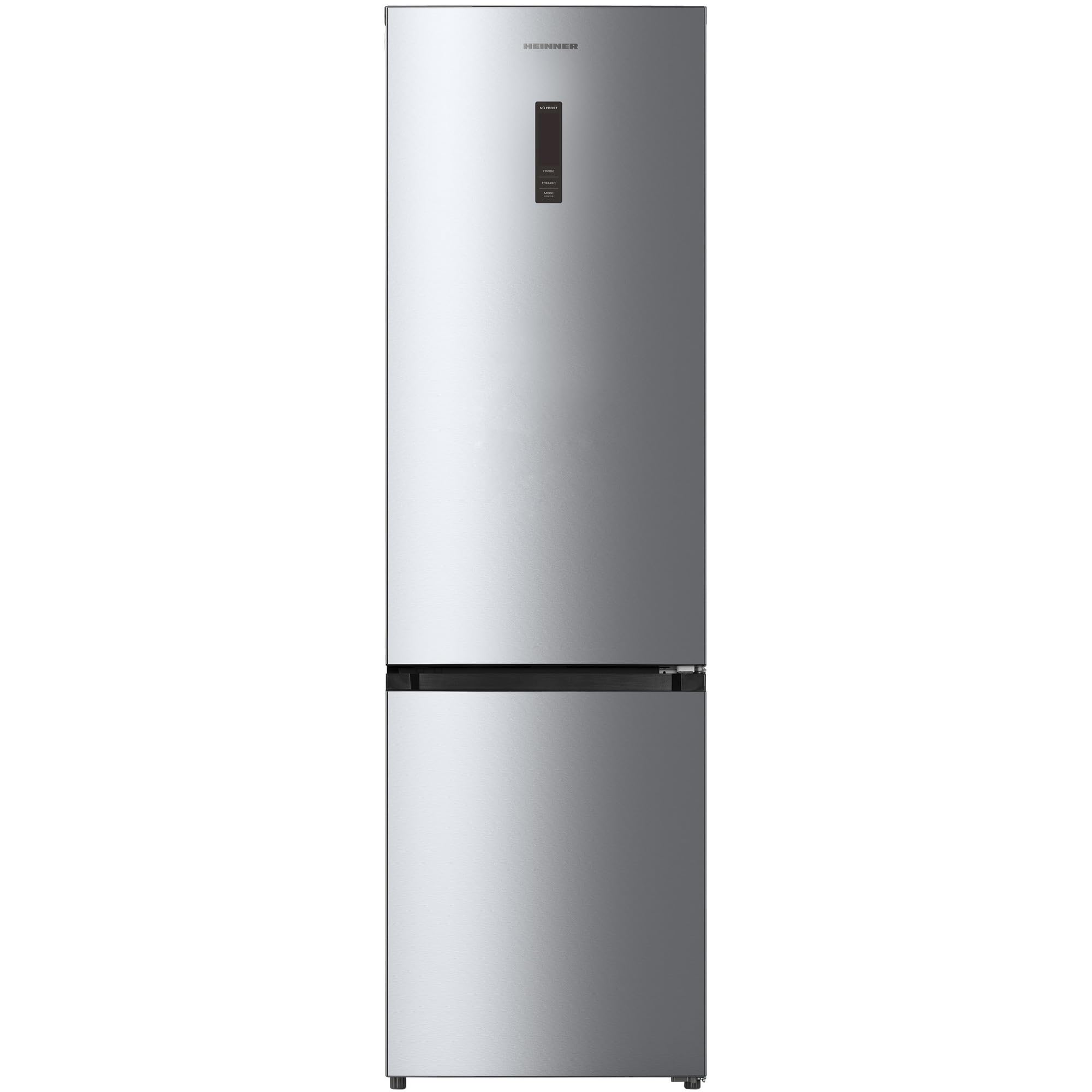 Kühl-Gefrierkombination freistehend 377 L – No Frost, Inverter-Kompressor, digitales Display – Kühlschrank mit Gefrierfach, Inox-Design, Energieeffizienzklasse C – HCNF-HM377INVXC