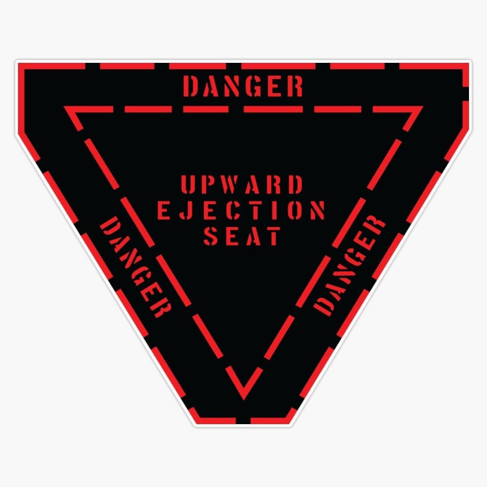 Amazon.com: Danger, Upward Ejection Seat, Warning Sign Vinyl Sticker ...