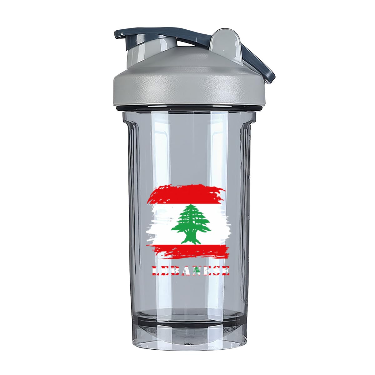 Vintage Lebanese Flag 18 Ounce Shaker Cup,Fashion Theme Pattern Shaker Bottle Leak-proof Workout Shake Bottles 500ML/18 oz Perfect for Pre Workout