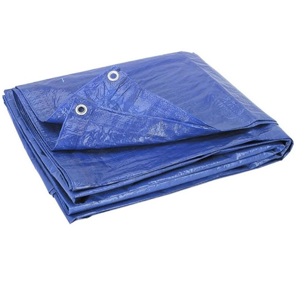 3S SuperSamaStore Telo Impermeabile Occhiellato, Telone Resistente per Copertura Barca, Esterni, Giardino, Gazebo, Tendone, Telo Tenda Impermeabile, 80 Grammi/Metro Quadro, 10 x 12 Metri, Blu