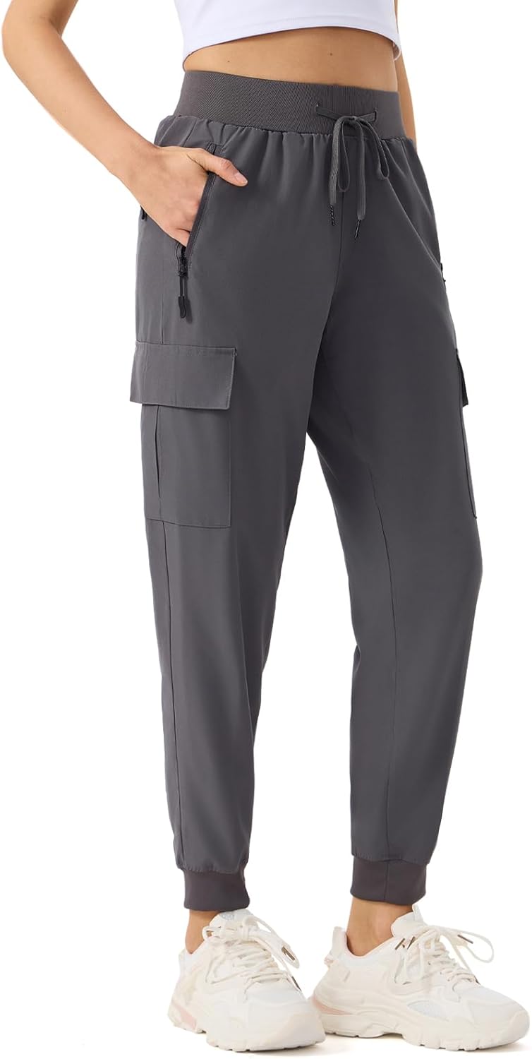 ZENGVEE Women's Quick Dry Hiking Cargo Pants with 5 Pockets Lightweight Athletic Travel Outdoor Joggers Casual Track