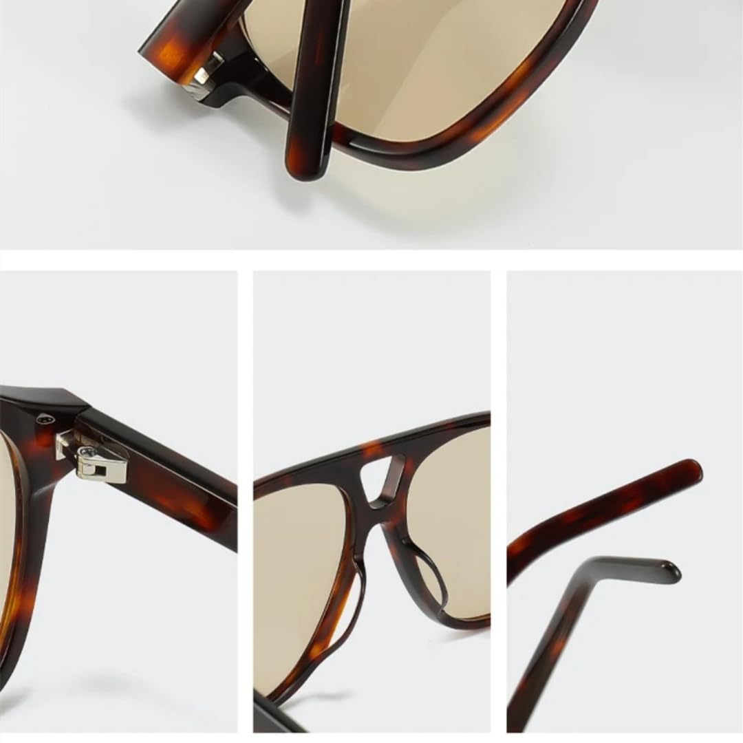 Lunettes de soleil à monture large en acétate, protection UV400, style conduite tendance