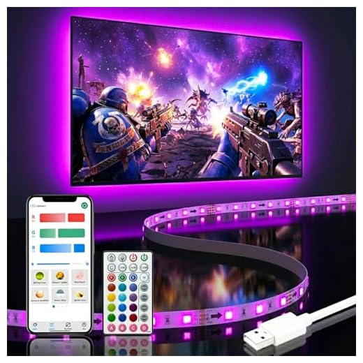BASON LIGHTING TV Backlight, 8.2ft TV Light Strip for 32-58 inch TV/Monitor Backlight, SMD 5050 USB LED Light Strip with Remote, RGB 4096 DIY Colors TV LED for Gaming Lights, Ambient Lighting Kit.