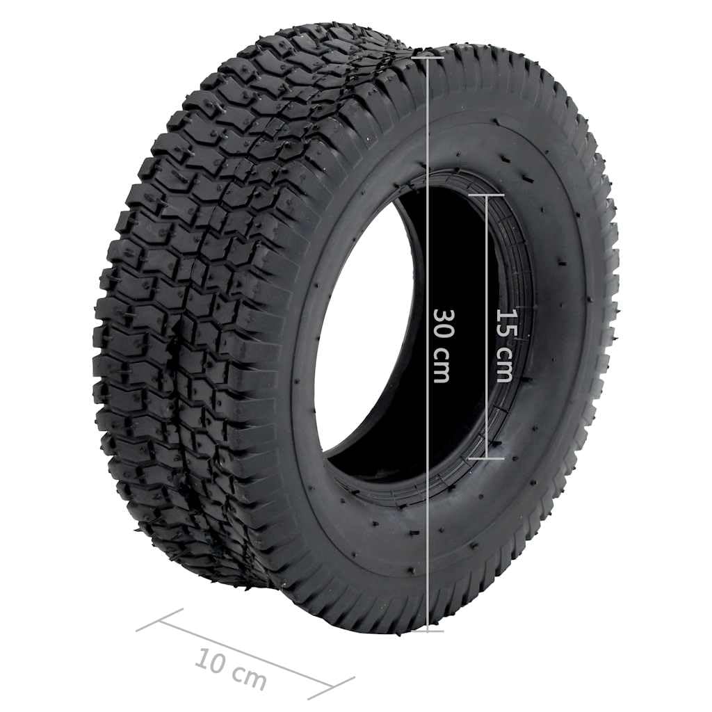 Schubkarrenreifen aus Gummi 13x5.00-6 4PR, 2 Ersatzräder pannensicher, 140 kg je Reifen, für Schubkarre Handwagen Transportwagen, profilstabil outdoor