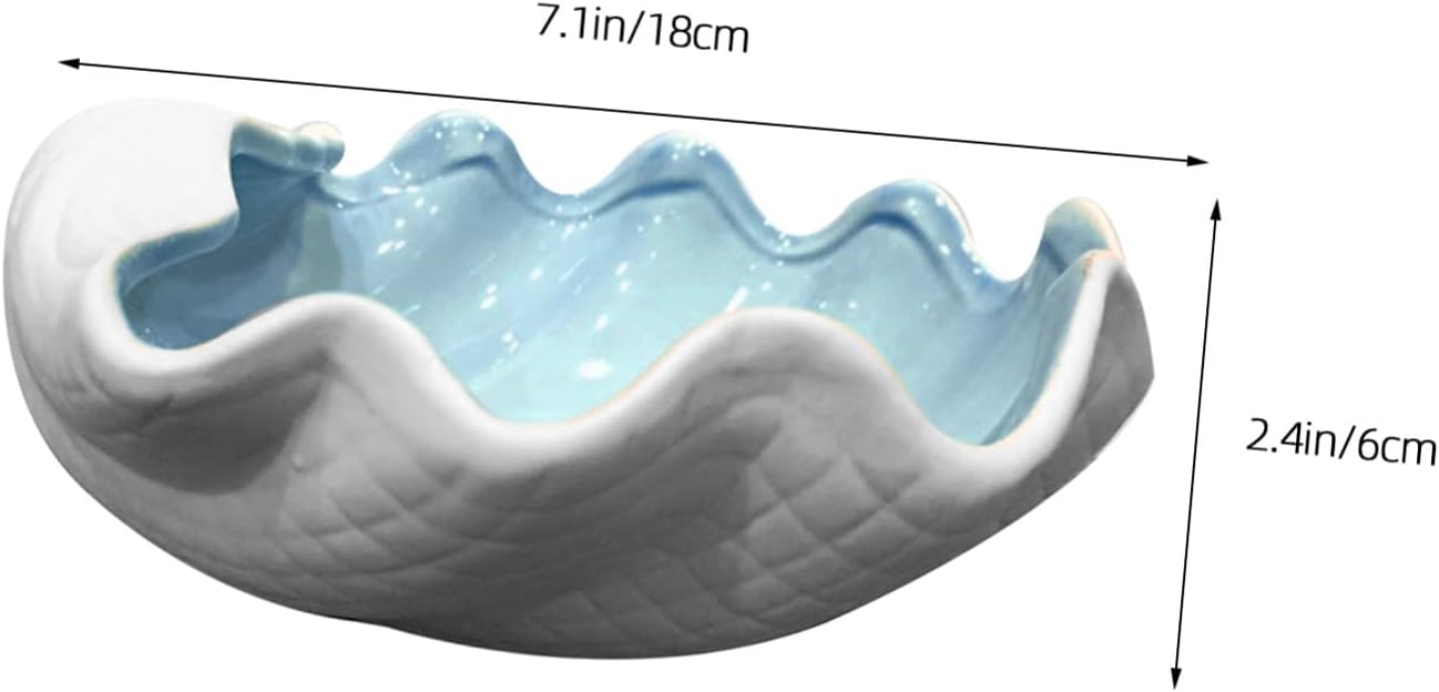 Sea condiment server bowl Shell Trinket Jewelry Soap Tray Ring Holder Candy Dish Ashtray Table Decoration Mediterranean Ocean Style Desktop Ornaments shell bowl dish Blue trinket display plate