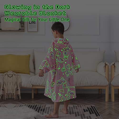 Sleepreal Wearable Blanket Hoodie For Kids 6-15Yr, Glow In The Dark Unicorn Blanket Hoodie, Oversized Plush Sherpa Hooded Sweatshirt With Pocket, Birthday Gift For Boys Girls #TOP1