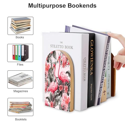 Sujetalibros antideslizante floral para evitar la caída de libros en la estantería 4