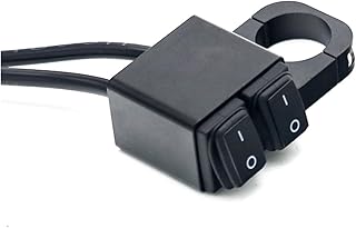 Motorcycle Switch 22mm Waterproof Motorcycle ATV Handlebar Double Control On-Off-On Button Switch Headlight Hazard Brake Fog Light CNC On Off Switch (Color : B)