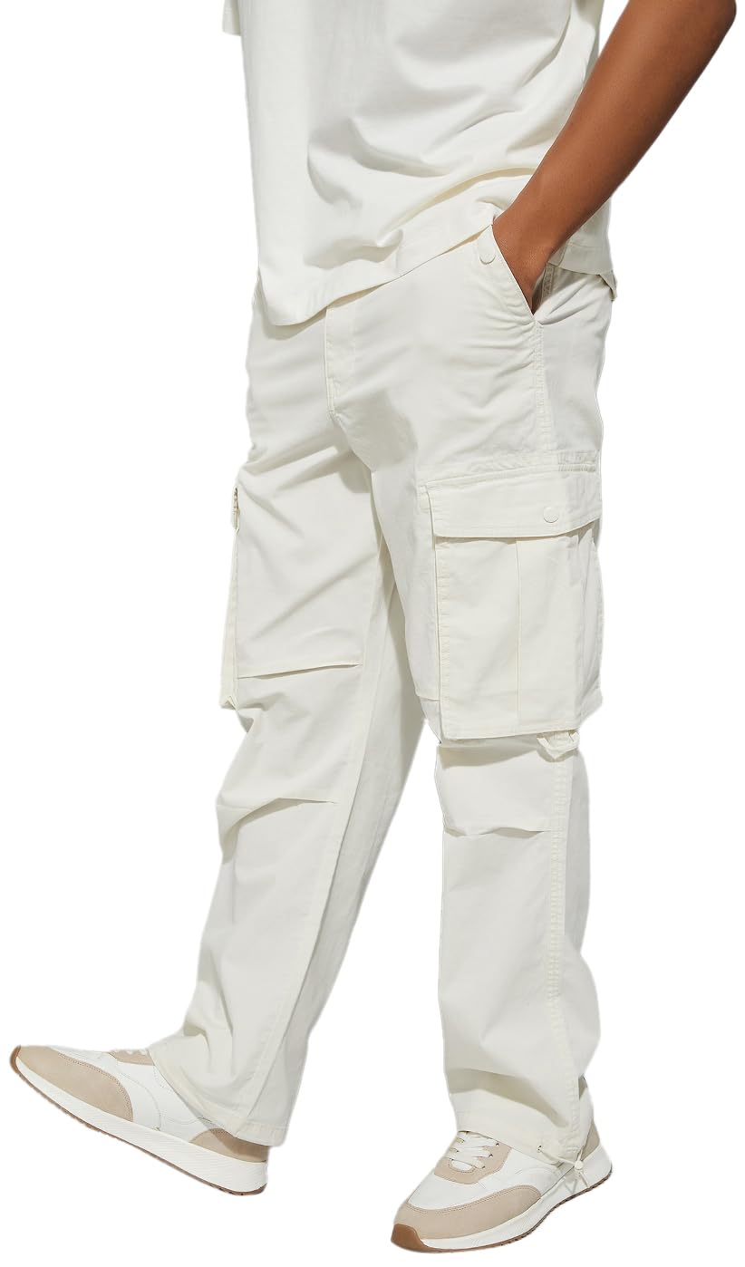 URB_N Men Textured Cargo Parachute Trousers-image-15