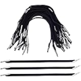 BENECREAT 100pcs Black Elastic Barbed Cord, 6.5 Inch Stretch Straps Strings with Metal Ends, Elastic Cord for Party Hat, Menus, Badges, Signs, Travel, Book Binding