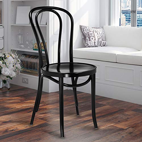 1018 Hairpin Bentwood Chairs, Modern Dining Room, Coffee Shop, Cafe, Kitchen Bistro, Or Vanity Seating, Natural Handcrafted Wood Frame, Rustic Indoor Furniture | Black, Set Of 2 Fully Assembled #TOP1