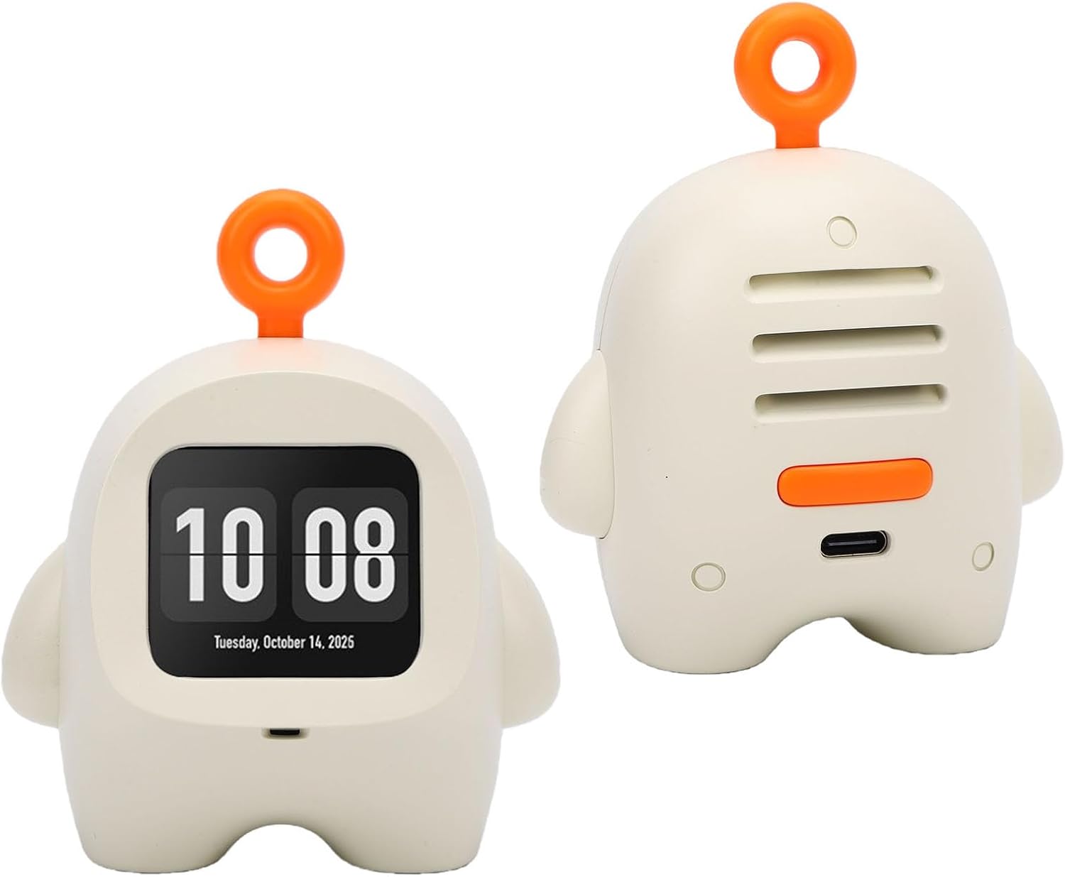 GLOGLOW Portable AI Robot Voice Chat Alarm 37 Languages (White)