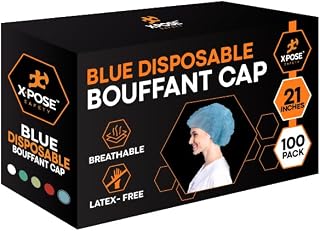 Xpose Safety Yellow Disposable Bouffant Caps – Hairnets for Food Service, Beauty, Cleaning, Cooking – Breathable &Lightweight