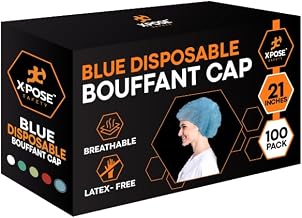 Xpose Safety Yellow Disposable Bouffant Caps – Hairnets for Food Service, Beauty, Cleaning, Cooking – Breathable &Lightweight