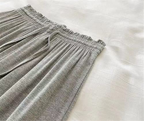 Rfmfkkg Women Solid Color Wide Leg Trousers Elastic Waist Pants Loose Casual Pants Cotton Sports Pants3