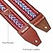 YIKOKO Guitar Strap with Pick Pocket，2 inch Cotton Guitar Straps with Full Grain Leather End, for Bass Electric and Acoustic Guitars, Free Strap Button, 2 Strap Locks and 4 Guitar Picks