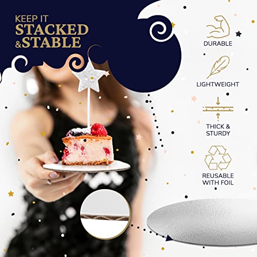 FromJenn,WithLove 8 Inch Cake Boards - Pack of 8 Greaseproof 8\" Cake Boards with Center Hole, White on Both Sides for Professional, Home Bakers, and Bakeries - Thumbnail 3
