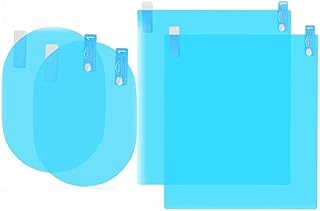 KerKoor 4pcs Car Rear View Mirror Film - Anti-Fog Anti-Glare Anti-Scratch Anti-Mis Rainproof Waterproof HD Mirror Window Film Clear Protective Sticker for Car Mirrors & Side Windows, Safe Driving
