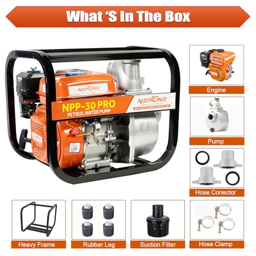 Image of Neptune Simplify Farming NPP-30 Pro 7 HP Petrol Water Pump with 4 Stroke 196CC Petrol Engine 3600 RPM Pump Ideal for Agriculture, Farming, Irrigation and Draining