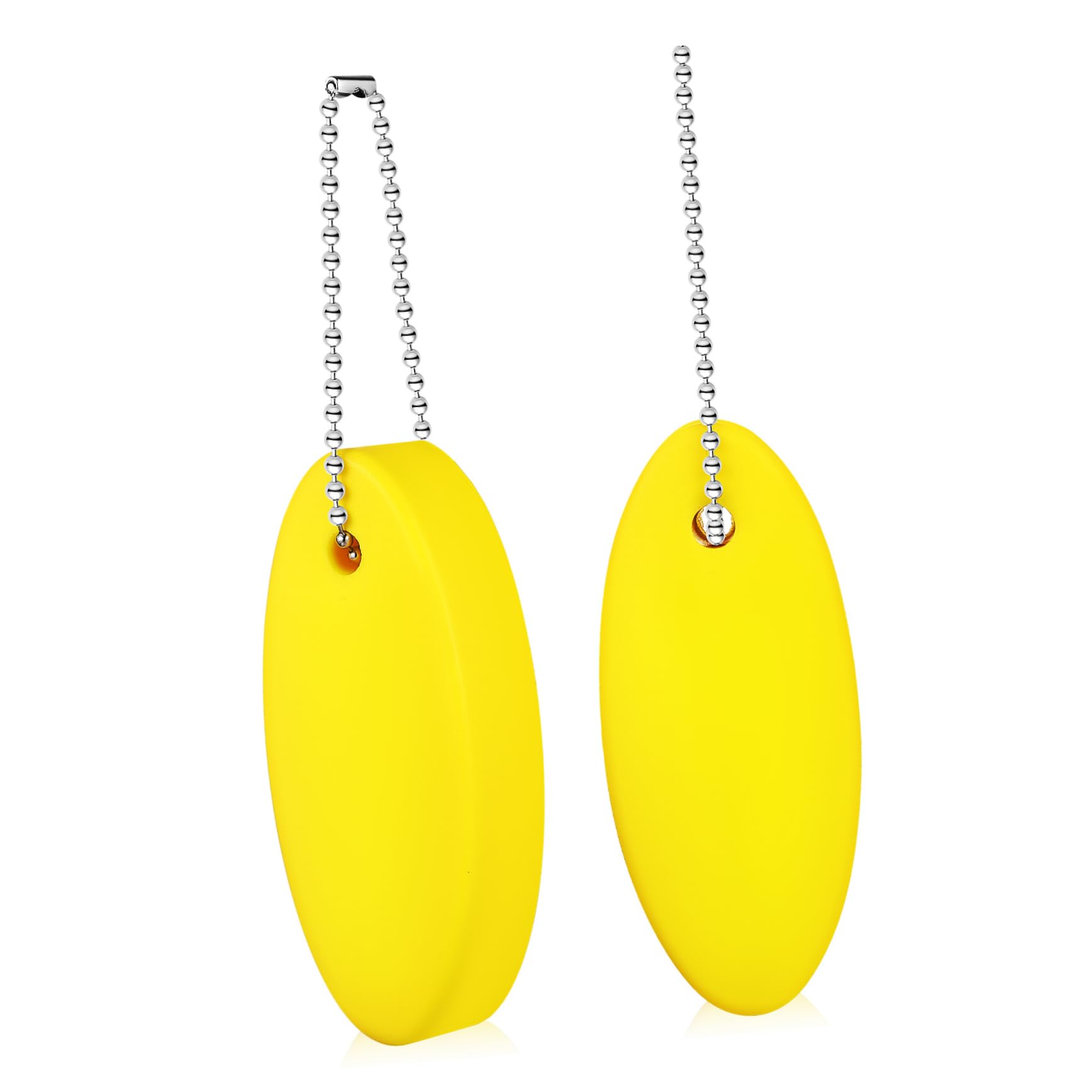 VICASKY Schwimmender Schlüsselanhänger aus Pu, Oval, 2 Stück Gelb