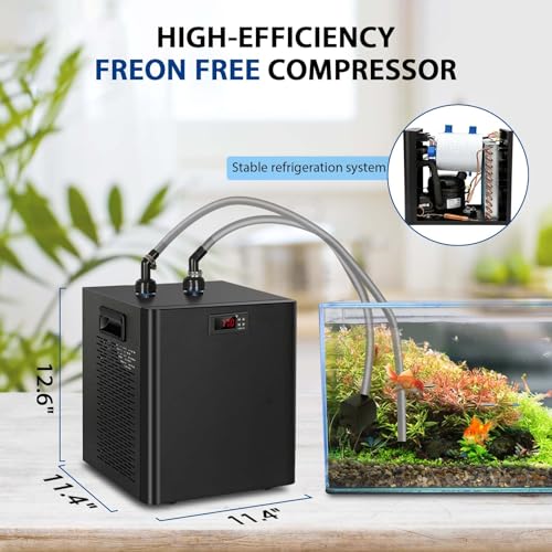 image for Fitnet 79 Gal Aquarium Chiller, 1/3 HP Fish Tank Water Chiller with Qu