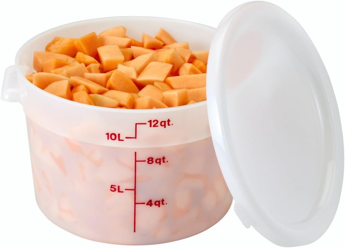 RFS12148 White Poly Round 12 Qt Container