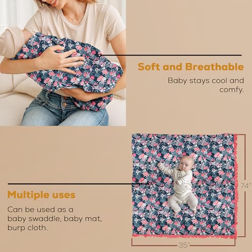 Image of Pepperika Rayon Nursing Cover for Breastfeeding Mother Multiuse Poncho Style Shawl Feeding Cover for Nursing Mom Scarf with Buttons Cotton Feeding Apron (Pack of 1) Multicolour /Red