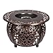 Fire Sense 62198 Toulon Filigree Aluminum Convertible Gas Fire Pit Table 55,000 BTU Outdoor Multi-Functional with Fire Bowl Lid, Nylon Weather Cover & Clear Fire Glass - Bronze Finish - Oval - 48