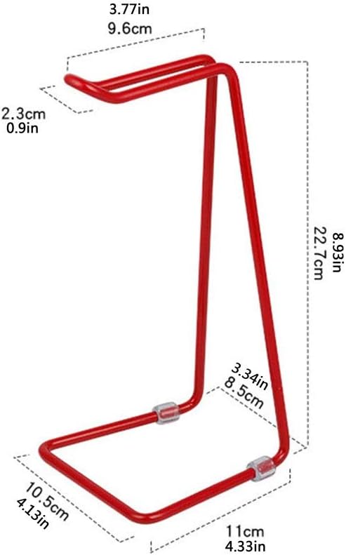 Headphone Stand Headphone Rack Bracket Creative Head-Mounted Metal Computer Headset Bracket Headset Storage Shelf Placement Display Rack Headset Stand (Color : Red) (Black) image 2
