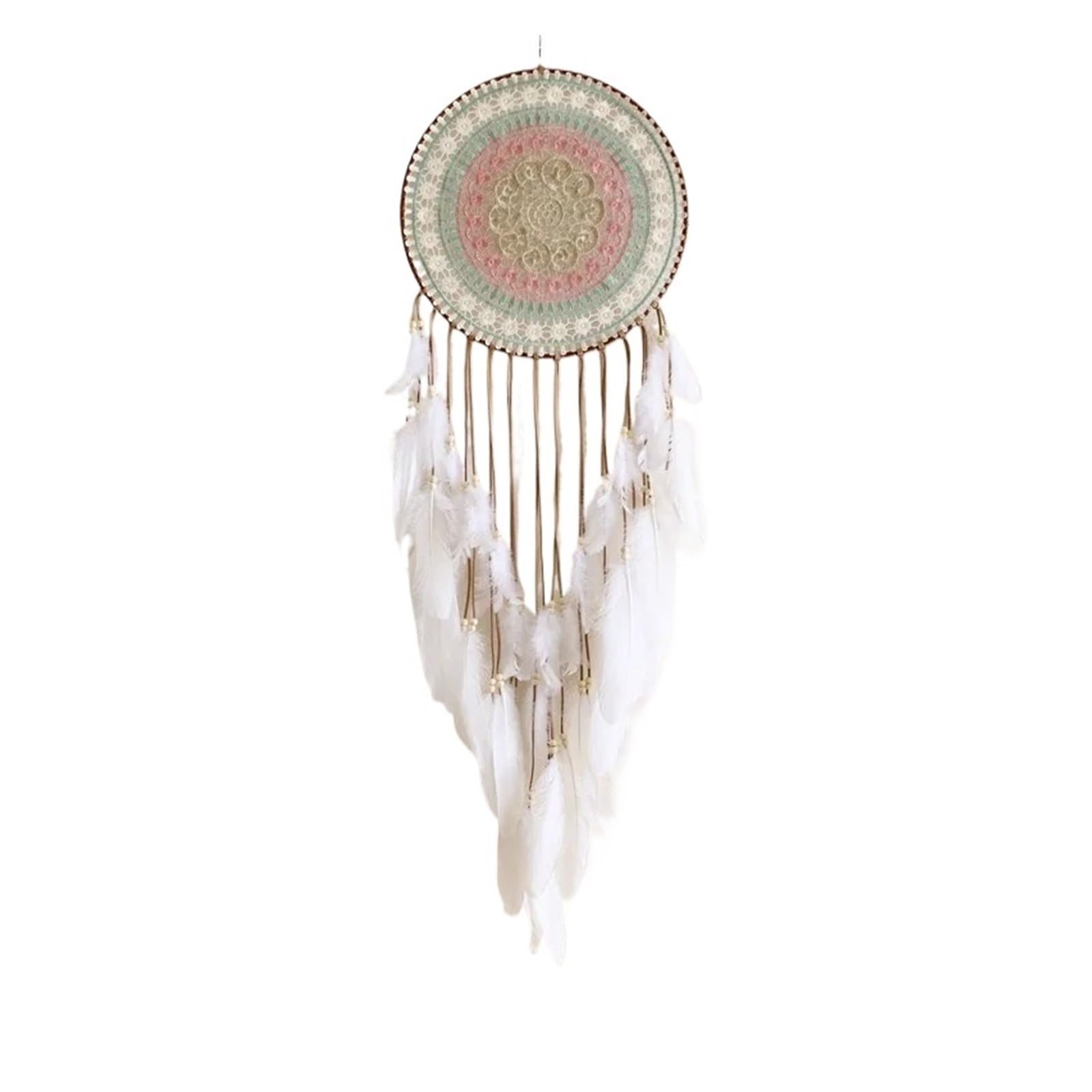 Woven Round Dream Catcher Feather Tassel Pendant Home Bedroom Handmade Craft For Bedrooms(Color2)