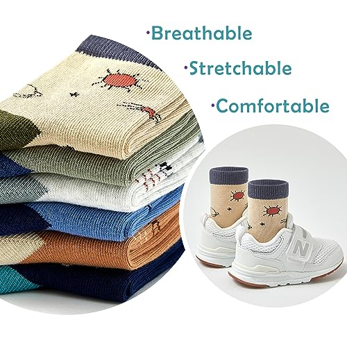 Boys Seamless Toe Socks Kids Cotton Crew Socks Colorful Quarter Socks3