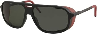 Vuarnet sunglasses VL-1811 0007-1622 Matt Black - Red - Grey green polarised lenses