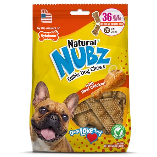 Nylabone Nubz Natural Dog Chew Treats Chicken Dental Bones