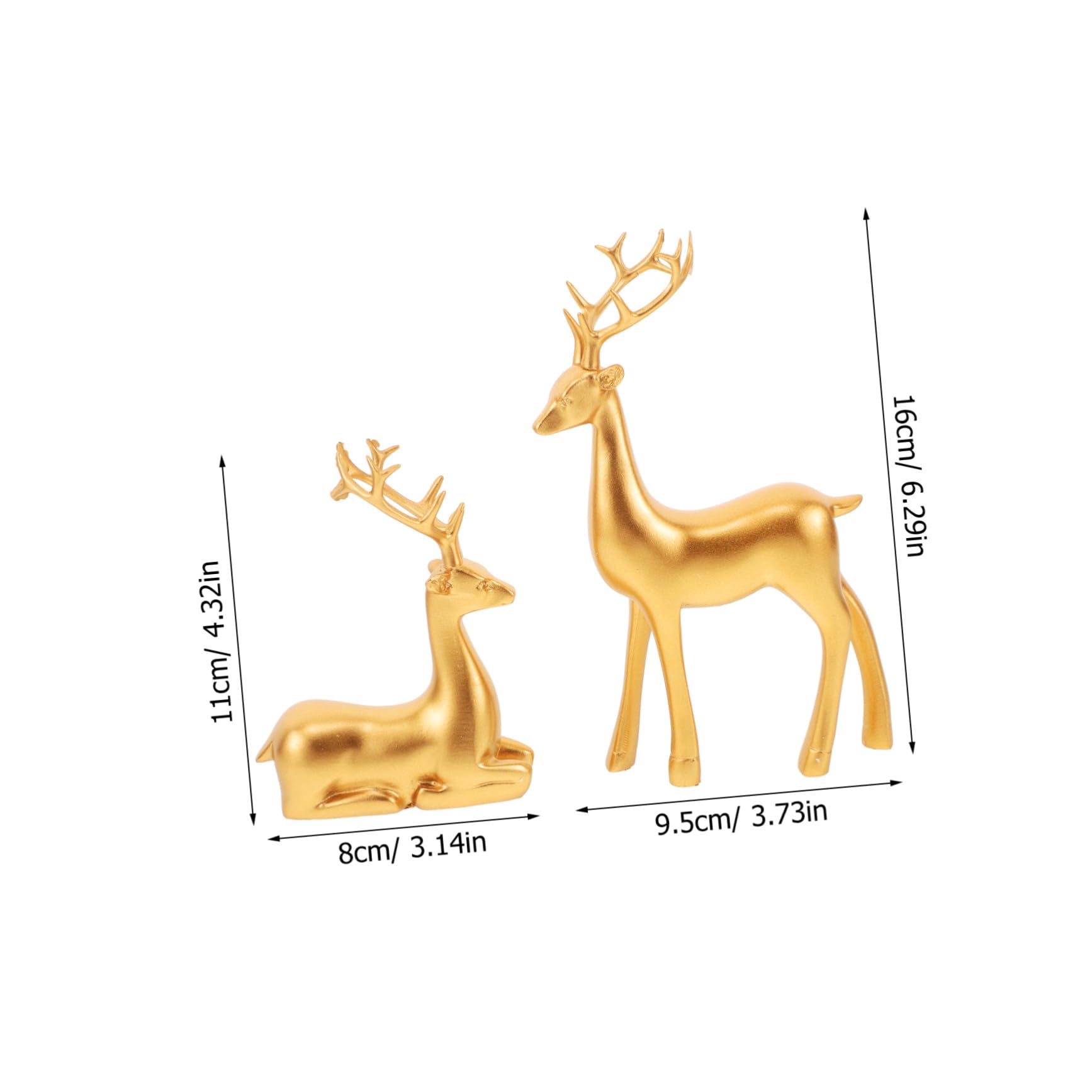 2stücke Harz Rentier Skulptur Elch Figur Weihnachten Deko Bürotisch Wohnzimmer Outdoor Ornament