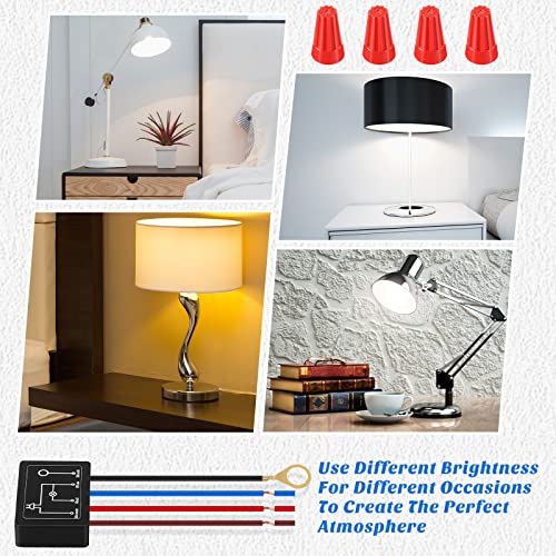 4 Packs Touch Lamp Switch, 3 Way Touch Lamp Switch Replacement Kit With Wiring Caps Touch Dimmer Switch For Lamp Desk Lamp Repair Kit Touch Lamp Control Module Touch Switch With 3 Levels Brightness #TOP6