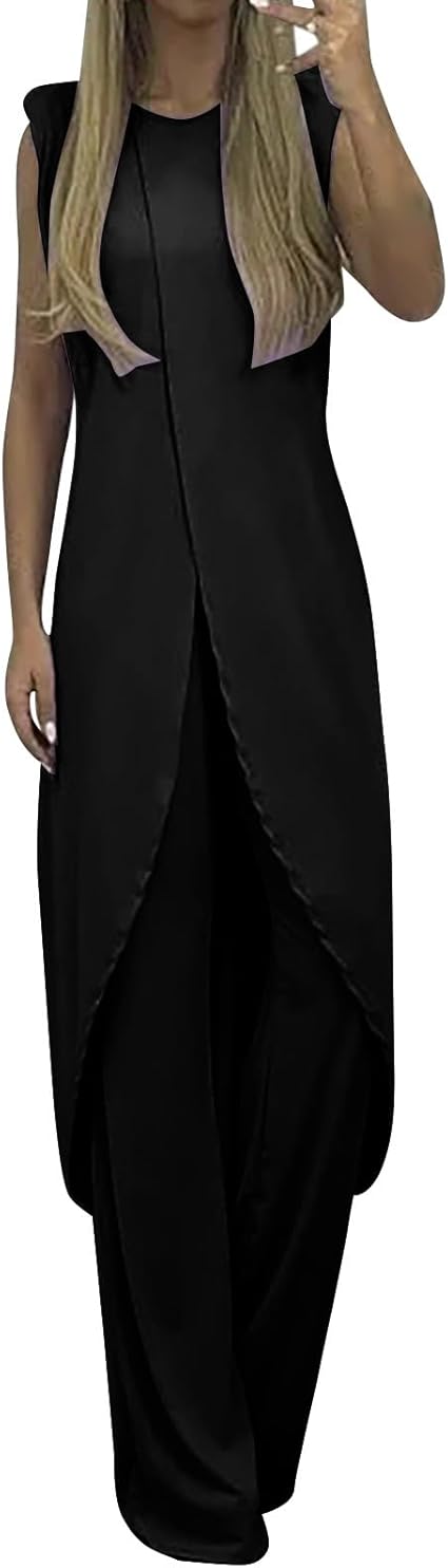 Tuta Elegante Donna Due Pezzi - Pantaloni Larghi E Giacca Per Cerimonie - Foto 2