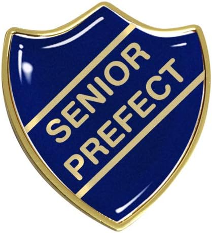 Senior Prefect Gel Domed School Shield Badge (Blue)