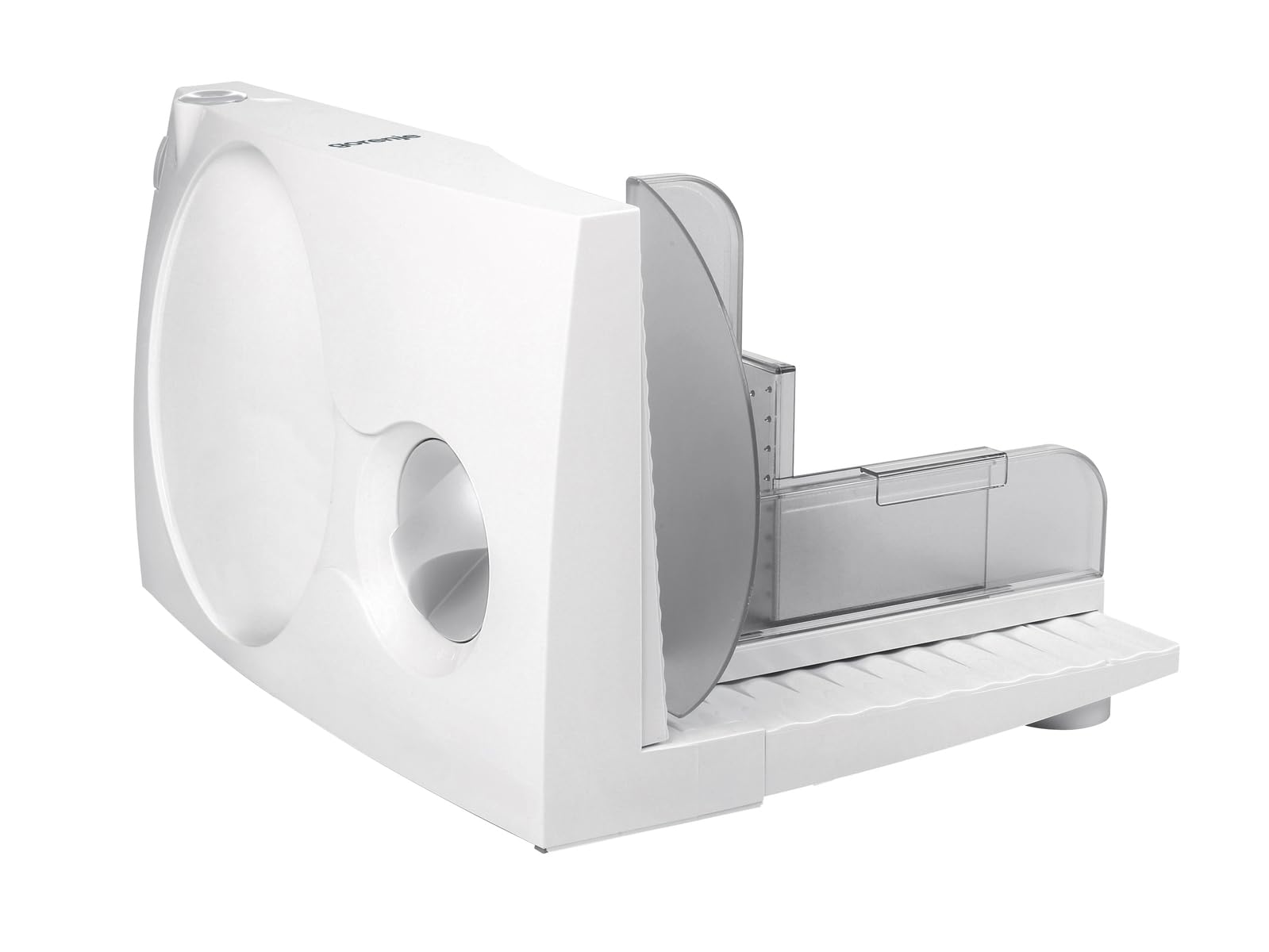Gorenje R401W Allesschneider, Solingen Messer, Made in Europe, Sicherheitstaste, einstellbare Schnittstärke, weiß