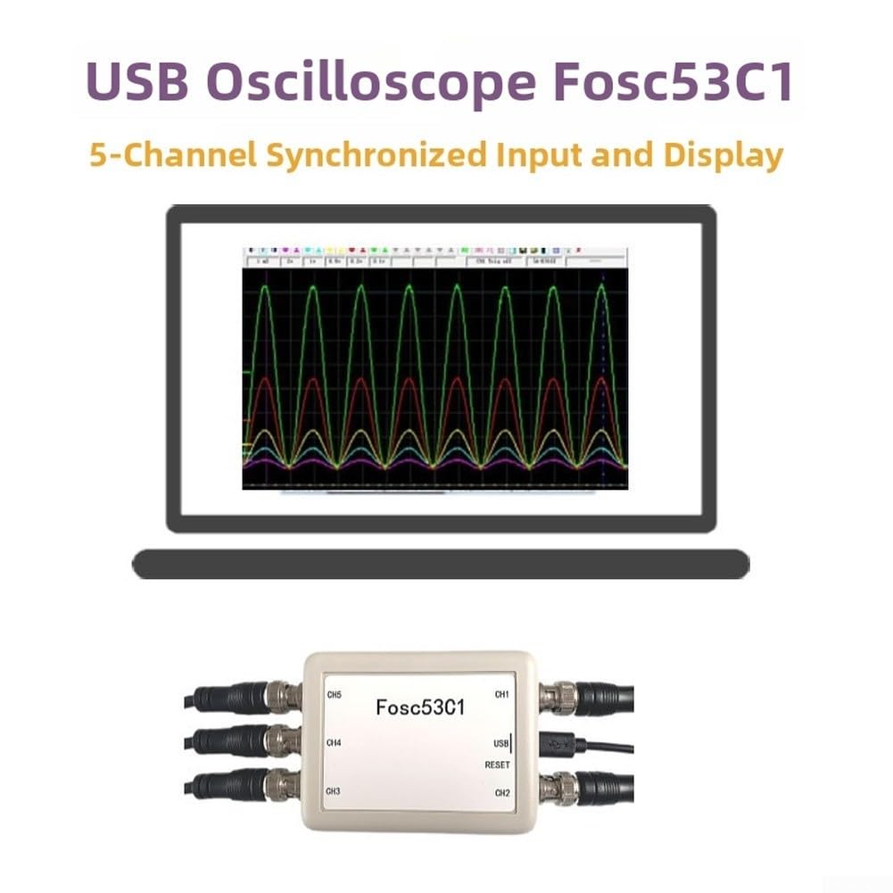 Fosc53C1 USB-Oszilloskop, 5-K, 1 MHz, Abtastung ± 80 V, Reichweite, automatische Speicherung der Datenprotokollierung für Laborfelder, elektrische Tests