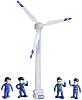 Wind Turbine Toy Set, 15.9inch Mini Wind Turbine Rotary Model with 4 Figures, Educational Science Experiment Kit