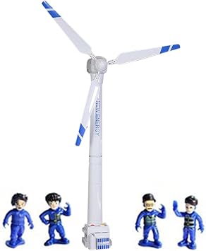 Wind Turbine Toy Set, 15.9inch Mini Wind Turbine Rotary Model with 4 Figures, Educational Science Experiment Kit