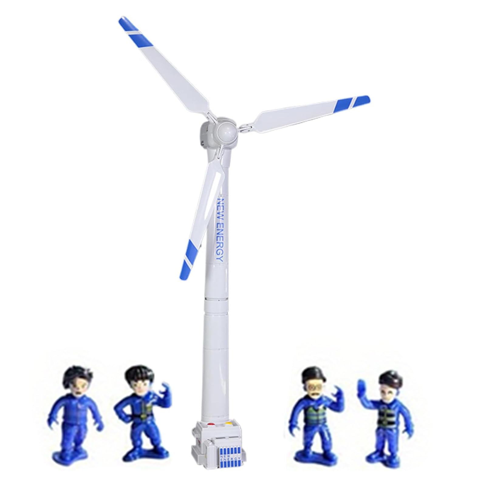 Wind Turbine Toy Set, 15.9inch Mini Wind Turbine Rotary Model with 4 Figures, Educational Science Experiment Kit