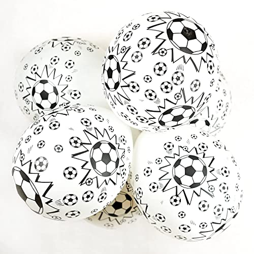 Happium Fußball-Luftballons, 30,5 cm, Schwarz / Weiß, 20 Stück Cover
