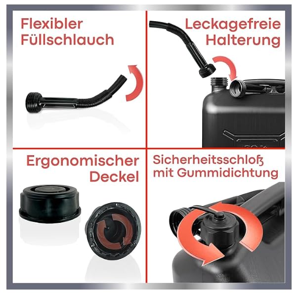 ProCar Benzinkanister 20 Liter UN-zugelassen - Mit Füllstandsanzeige
