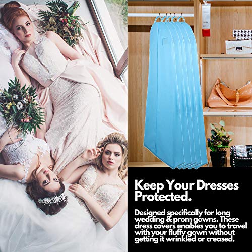 Image of Global Trade Wedding Lehenga Gown Long Dress Garment Cover Bags 72 inch with 8 inch Gusset. Wedding Dress Lehenga Long Dress Storage Bag Made of non woven fabric with front Zip.(Pack of 1) (Sky Blue)