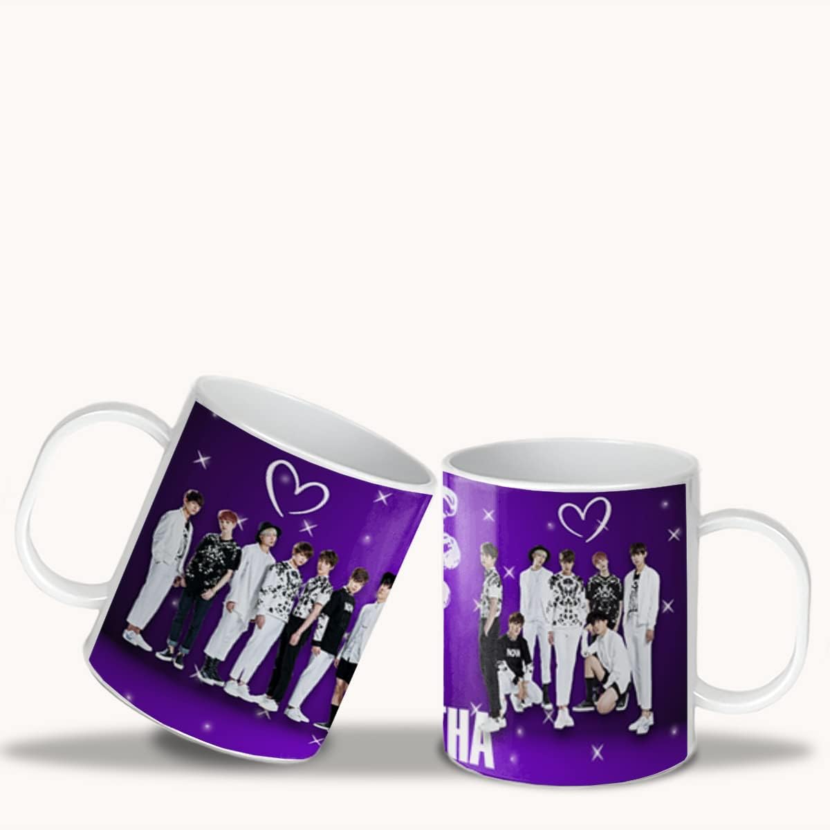 Unbreakable Kids Mug with Name (BTS Purple)