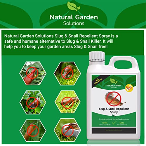 Organic Slug Snail Repellent Big Value 2.5L Refill Safe Alternative To Chemical Slug Pellets Snail Killer Stop Slugs & Snails Outdoors Indoors Pet Bird Hedgehog Safe Clove Thyme Peppermint - Image 4